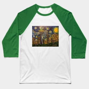 Dedication to Van Gogh (Seattle Starry Night) Baseball T-Shirt